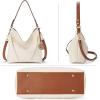 imageBOSTANTEN Women Leather Handbag Designer Large Hobo Purses Shoulder Bag BrownA06white