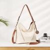 imageBOSTANTEN Women Leather Handbag Designer Large Hobo Purses Shoulder Bag BrownA06white