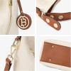 imageBOSTANTEN Women Leather Handbag Designer Large Hobo Purses Shoulder Bag BrownA06white