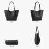 imageBOSTANTEN Work Purses for Women Vegan Leather Shoulder Bag Large Tote Handbag for Travel 2024Black