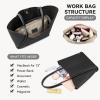 imageBOSTANTEN Work Purses for Women Vegan Leather Shoulder Bag Large Tote Handbag for Travel 2024Black