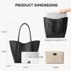 imageBOSTANTEN Work Purses for Women Vegan Leather Shoulder Bag Large Tote Handbag for Travel 2024Black