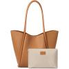 imageBOSTANTEN Work Purses for Women Vegan Leather Shoulder Bag Large Tote Handbag for Travel 2024Brown