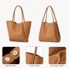 imageBOSTANTEN Work Purses for Women Vegan Leather Shoulder Bag Large Tote Handbag for Travel 2024Brown