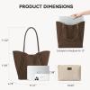 imageBOSTANTEN Work Purses for Women Vegan Leather Shoulder Bag Large Tote Handbag for Travel 2024Coffee Brown