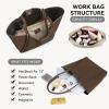 imageBOSTANTEN Work Purses for Women Vegan Leather Shoulder Bag Large Tote Handbag for Travel 2024Coffee Brown