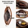 imageBOSTANTEN Woven Purses for Women Vegan Leather Hobo Bag Shoulder HandbagsBrown