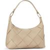 imageBOSTANTEN Woven Purses for Women Vegan Leather Hobo Bag Shoulder HandbagsKhaki