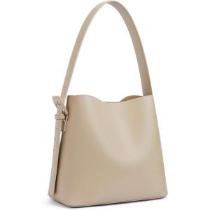 imageBOSTANTEN Bucket Bag Vegan Leather Shoulder Purses for Women Trendy Adjustable StrapKhaki