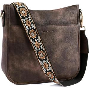 imageBOSTANTEN Crossbody Bags for Women Trendy Vegan Leather Hobo Purses Shoulder Handbags With Wide Shoulder StrapA02coffee