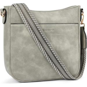imageBOSTANTEN Crossbody Bags for Women Trendy Vegan Leather Hobo Purses Shoulder Handbags With Wide Shoulder StrapA16sky Grey