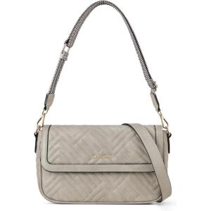 imageBOSTANTEN Small Crossbody Bag Mini Purses for Women Trendy Cute Vegan Leather Satchel Handbag with Detachable Shoulder StrapC01grey