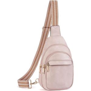 imageBOSTANTEN Small Sling Bag for Women Leather Crossbody Bags Fanny Pack Chest Bag for Travel5pink