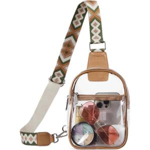 imageBOSTANTEN Small Sling Bag for Women Leather Crossbody Bags Fanny Pack Chest Bag for TravelGbrown