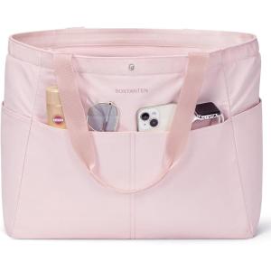 imageBOSTANTEN Travel Tote Bag for Women Foldable Gym Bag Beach Bag Sports Bag Waterproof Shoping Bag with Zipper SleeveBpink