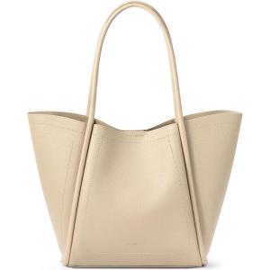 imageBOSTANTEN Work Purses for Women Vegan Leather Shoulder Bag Large Tote Handbag for Travel 2024Apricot