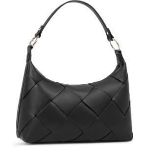 imageBOSTANTEN Woven Purses for Women Vegan Leather Hobo Bag Shoulder HandbagsBlack