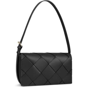 imageBOSTANTEN Woven Purses for Women Vegan Leather Hobo Bag Shoulder HandbagsWoven Black