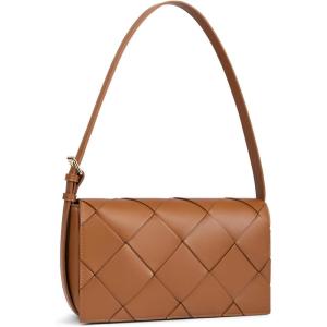 imageBOSTANTEN Woven Purses for Women Vegan Leather Hobo Bag Shoulder HandbagsWoven Brown