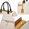 imageBOSTANTEN Briefcase for Women 156 Inch Genuine Leather Laptop Briefcase Shoulder Work Tote Bag PurseAbeige