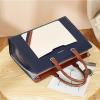 imageBOSTANTEN Briefcase for Women 156 Inch Genuine Leather Laptop Briefcase Shoulder Work Tote Bag PurseEbluebeige