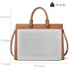 imageBOSTANTEN Briefcase for Women Laptop Tote 156 Inch Genuine Leather Handbag Work Bag BeigeBlight Brown