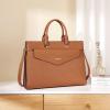 imageBOSTANTEN Briefcase for Women Laptop Tote 156 Inch Genuine Leather Handbag Work Bag BeigeBlight Brown