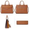 imageBOSTANTEN Briefcase for Women Laptop Tote 156 Inch Genuine Leather Handbag Work Bag BeigeBlight Brown