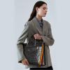imageBOSTANTEN Briefcase for Women Laptop Tote 156 Inch Genuine Leather Handbag Work Bag BeigeFcrocodile Pattern Black