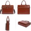 imageBOSTANTEN Briefcases for Men Leather Laptop Bag 156 inch Computer Messenger Shoulder Slim Bag Buisness Travel Work CaseAbrown