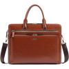 imageBOSTANTEN Briefcases for Men Leather Laptop Bag 156 inch Computer Messenger Shoulder Slim Bag Buisness Travel Work CaseAbrown