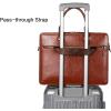 imageBOSTANTEN Briefcases for Men Leather Laptop Bag 156 inch Computer Messenger Shoulder Slim Bag Buisness Travel Work CaseAbrown