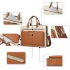 imageBOSTANTEN Briefcases for Men Leather Laptop Bag 156 inch Computer Messenger Shoulder Slim Bag Buisness Travel Work CaseCbrownbeige
