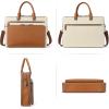 imageBOSTANTEN Briefcases for Men Leather Laptop Bag 156 inch Computer Messenger Shoulder Slim Bag Buisness Travel Work CaseCbrownbeige