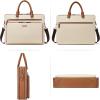imageBOSTANTEN Briefcases for Men Leather Laptop Bag 156 inch Computer Messenger Shoulder Slim Bag Buisness Travel Work CaseDbeigebrown