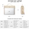imageBOSTANTEN Laptop Bag for Women Work Tote Bag Leather Briefcase Messenger Bag for Bussiness Trip Fit for MacBookPro 16 InchBeige