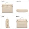 imageBOSTANTEN Laptop Bag for Women Work Tote Bag Leather Briefcase Messenger Bag for Bussiness Trip Fit for MacBookPro 16 InchBeige