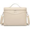 imageBOSTANTEN Laptop Bag for Women Work Tote Bag Leather Briefcase Messenger Bag for Bussiness Trip Fit for MacBookPro 16 InchBeige