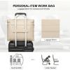 imageBOSTANTEN Laptop Bag for Women Work Tote Bag Leather Briefcase Messenger Bag for Bussiness Trip Fit for MacBookPro 16 InchBeige