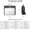 imageBOSTANTEN Laptop Bag for Women Work Tote Bag Leather Briefcase Messenger Bag for Bussiness Trip Fit for MacBookPro 16 InchBlack