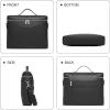 imageBOSTANTEN Laptop Bag for Women Work Tote Bag Leather Briefcase Messenger Bag for Bussiness Trip Fit for MacBookPro 16 InchBlack
