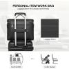 imageBOSTANTEN Laptop Bag for Women Work Tote Bag Leather Briefcase Messenger Bag for Bussiness Trip Fit for MacBookPro 16 InchBlack