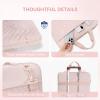 imageBOSTANTEN Laptop Sleeve 156 Inch Puffy Padded Laptop Bag Protective Case Water Resistant Compatible with MacBook Pro 16 InchCpinkwith Handle