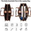 imageBOSTANTEN Laptop Tote Bag for Women Work Bag Professional 156 inch Leather Briefcase Business Office Purse Shoulder BagBeige With Brown