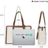 imageBOSTANTEN Laptop Tote Bag for Women Work Bag Professional 156 inch Leather Briefcase Business Office Purse Shoulder BagBeige With Brown