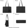 imageBOSTANTEN Laptop Tote Bag for Women Work Bag Professional 156 inch Leather Briefcase Business Office Purse Shoulder BagBlack
