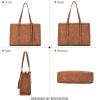 imageBOSTANTEN Laptop Tote Bag for Women Work Bag Professional 156 inch Leather Briefcase Business Office Purse Shoulder BagBrown
