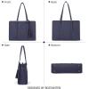 imageBOSTANTEN Laptop Tote Bag for Women Work Bag Professional 156 inch Leather Briefcase Business Office Purse Shoulder BagDark Blue