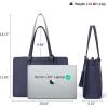 imageBOSTANTEN Laptop Tote Bag for Women Work Bag Professional 156 inch Leather Briefcase Business Office Purse Shoulder BagDark Blue