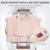 imageBOSTANTEN Large Duffle Bag for Travel Gym Bag for Women Weekender Bag with Shoe Compartment Waterproof Duffel Bag with Trolley Sleeve Mummy Hospital BagPink